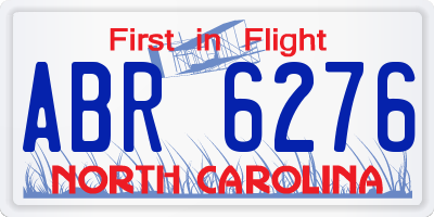 NC license plate ABR6276