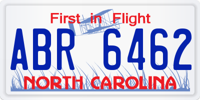 NC license plate ABR6462