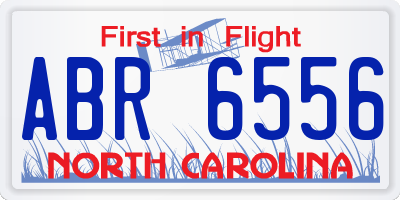 NC license plate ABR6556