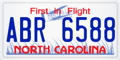 NC license plate ABR6588
