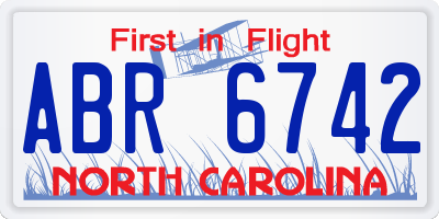 NC license plate ABR6742