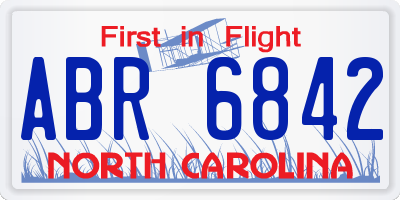 NC license plate ABR6842