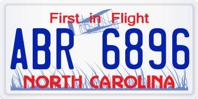 NC license plate ABR6896