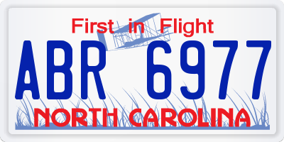 NC license plate ABR6977