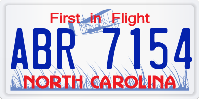 NC license plate ABR7154