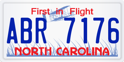 NC license plate ABR7176