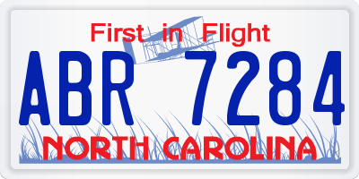 NC license plate ABR7284