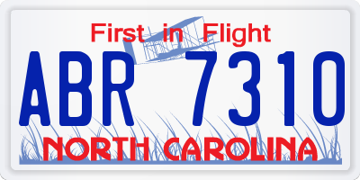 NC license plate ABR7310