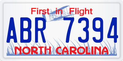 NC license plate ABR7394