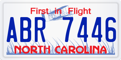 NC license plate ABR7446