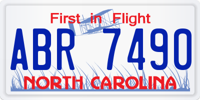 NC license plate ABR7490