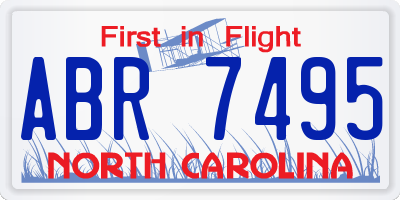NC license plate ABR7495