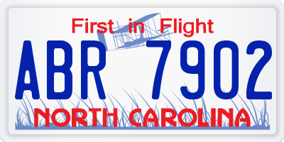 NC license plate ABR7902