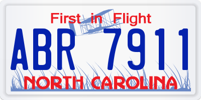 NC license plate ABR7911