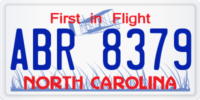 NC license plate ABR8379