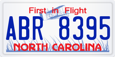 NC license plate ABR8395