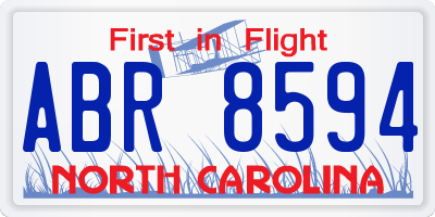 NC license plate ABR8594