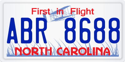 NC license plate ABR8688