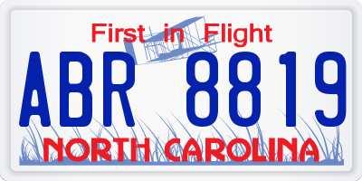 NC license plate ABR8819