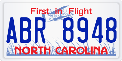 NC license plate ABR8948