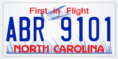 NC license plate ABR9101