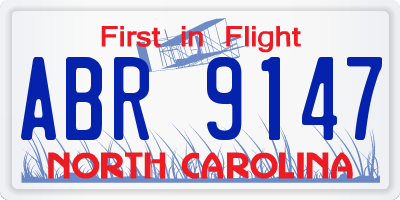 NC license plate ABR9147