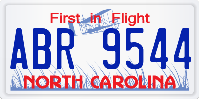 NC license plate ABR9544