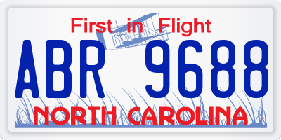NC license plate ABR9688