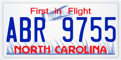NC license plate ABR9755