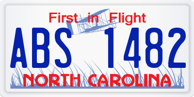 NC license plate ABS1482