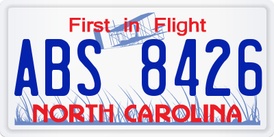 NC license plate ABS8426