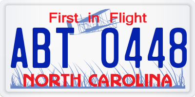 NC license plate ABT0448