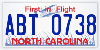 NC license plate ABT0738