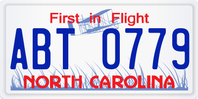 NC license plate ABT0779