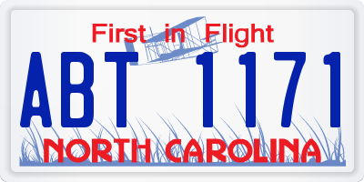 NC license plate ABT1171