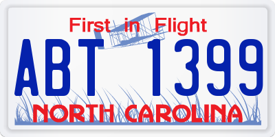 NC license plate ABT1399