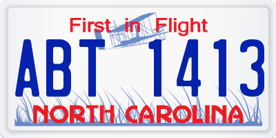 NC license plate ABT1413
