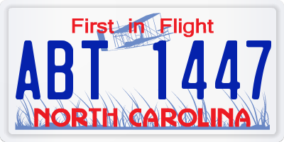NC license plate ABT1447