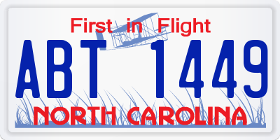 NC license plate ABT1449