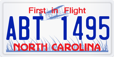 NC license plate ABT1495