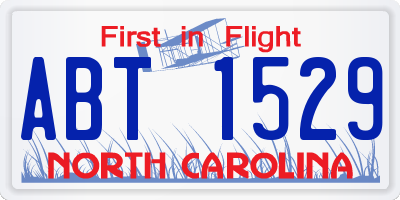 NC license plate ABT1529