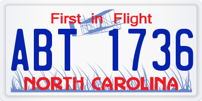 NC license plate ABT1736