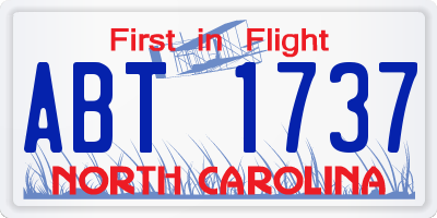 NC license plate ABT1737