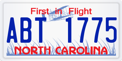 NC license plate ABT1775