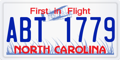 NC license plate ABT1779