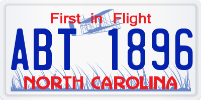 NC license plate ABT1896
