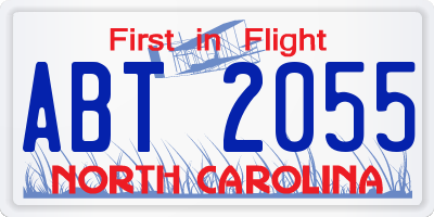 NC license plate ABT2055