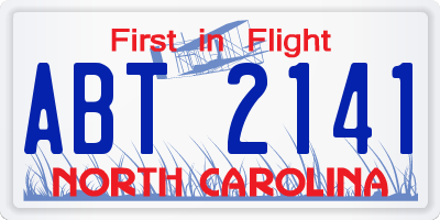 NC license plate ABT2141