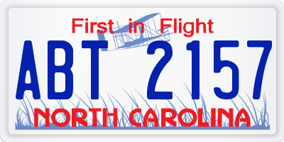 NC license plate ABT2157