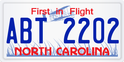 NC license plate ABT2202